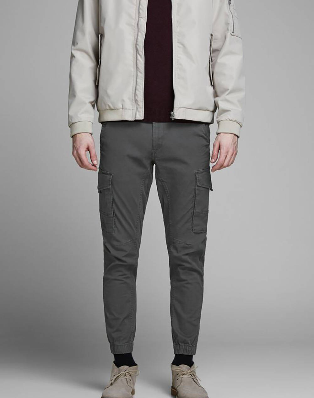 Jack&Jones Παντελονι Jpstpaul Jjflake Akm 542 Asphalt Noos Ανδρας Ρουχα Παντελονια Cargo Darkgray Βαμβακιμε Ελασταν 12140326 Asphalt