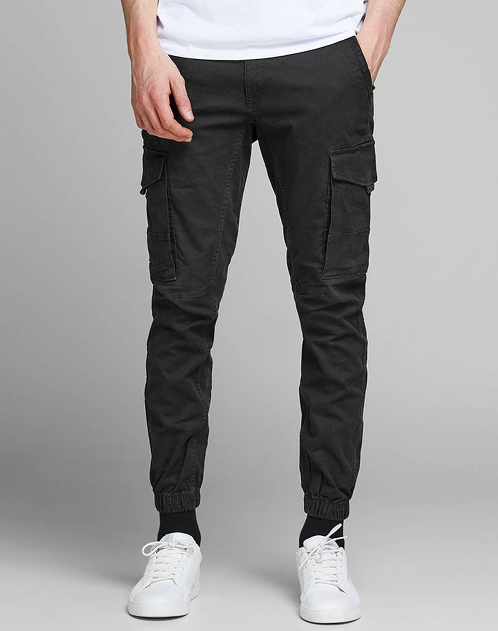 Jack&Jones Παντελονι Jjipaul Jjflake Akm 542 Black Noos Ανδρας Ρουχα Παντελονια Cargo Black Βαμβακιμε Ελασταν 12139912 Black