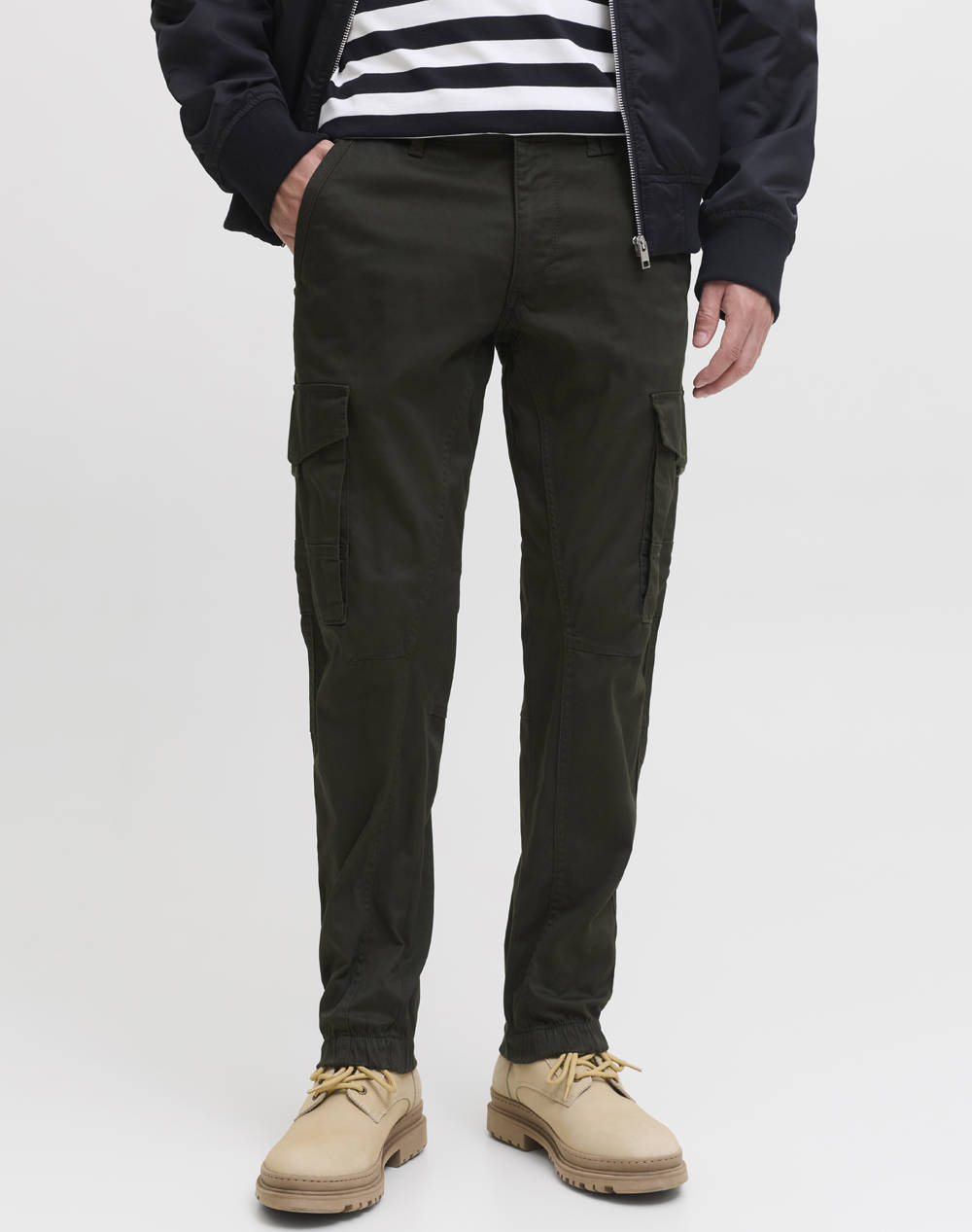 Jack&Jones Jjipaul Jjflake Akm 542 Black Noos Men Clothes Trousers Cargo Darkgreen Synthetic,Cotton 12139912 Rosin Male Cargo Green