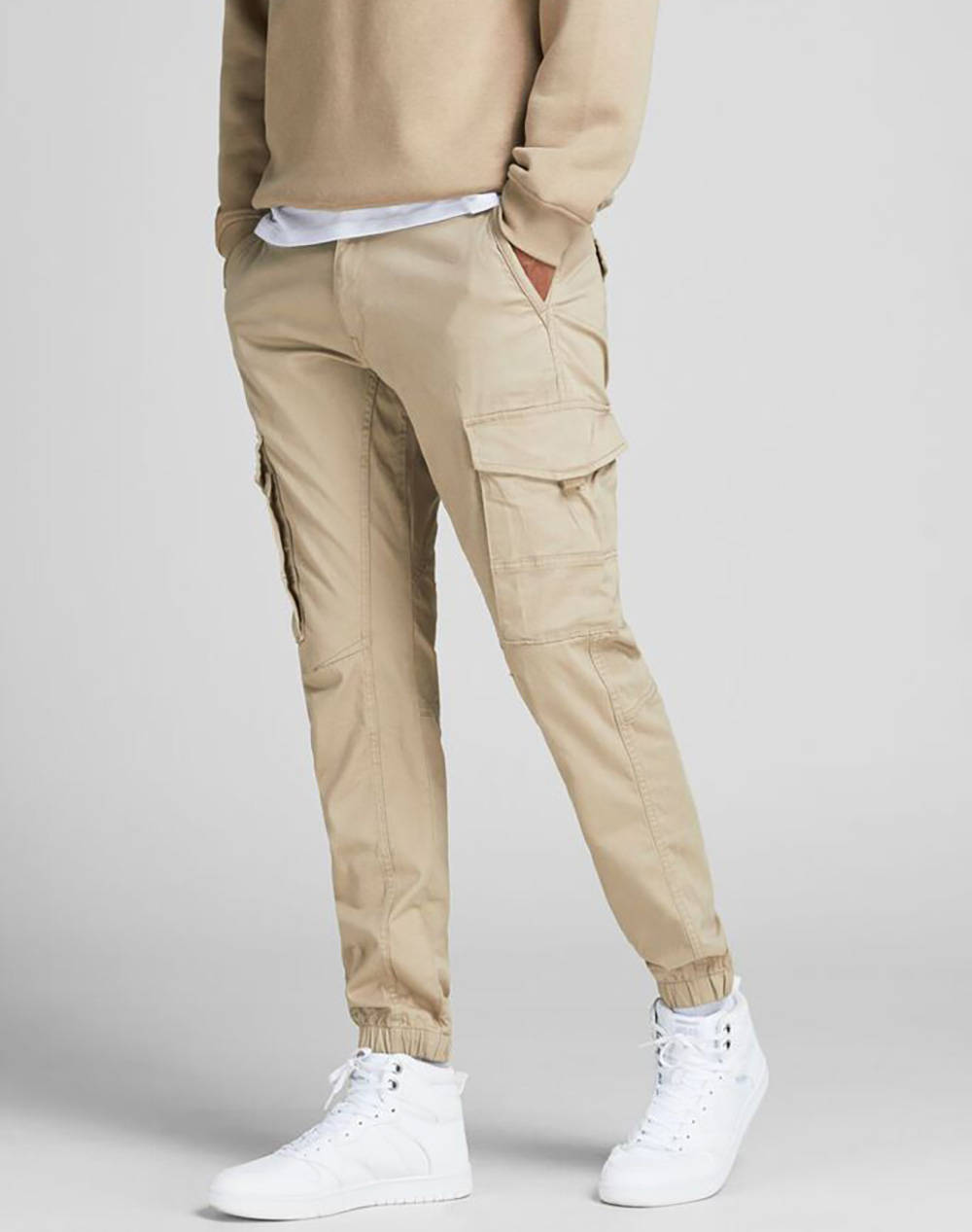Jack&Jones Παντελονι Jpstpaul Jjflake Akm 542 Crockery Noos Ανδρας Ρουχα Παντελονια Cargo Biege Βαμβακι,Με Ελασταν 12193754 Crockery - Koolfly
