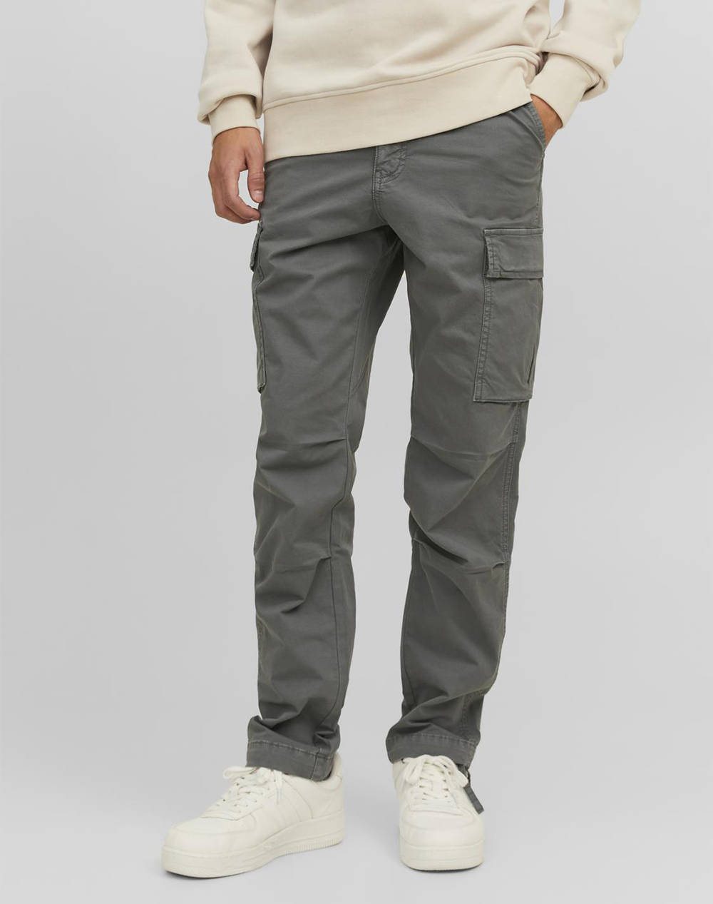 Jack&Jones Jpstace Jjtucker Cargo Ama Noos Ανδρας Ρουχα Παντελονια Cargo Gray Βαμβακι,Με Ελασταν 12216664 Sedona Sage - Koolfly