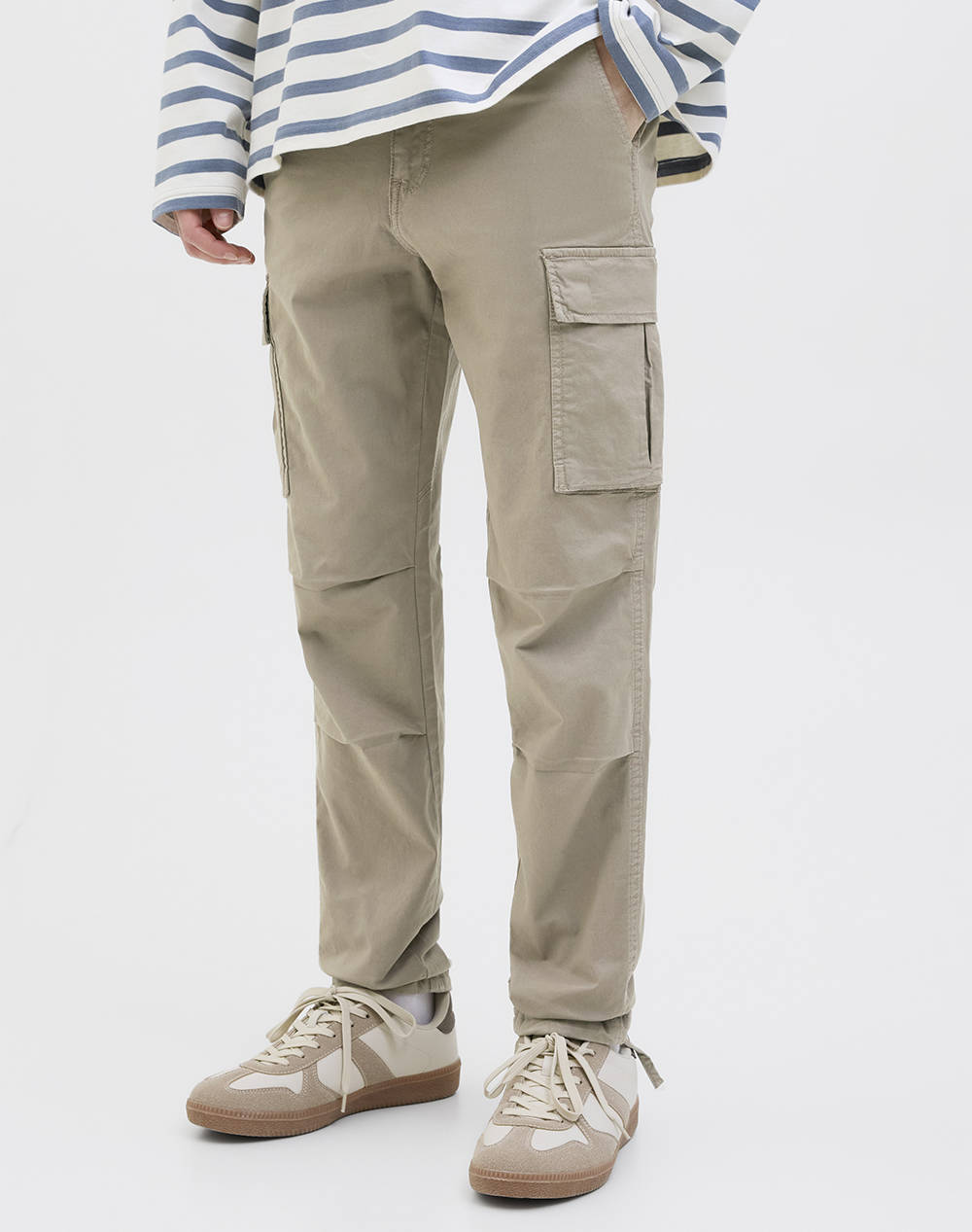 Jack&Jones Jpstace Jjtucker Cargo Ama Noos Men Clothes Trousers Cargo Lighttan Cotton,Elastic 12216664 Dunesolid Male Cargo