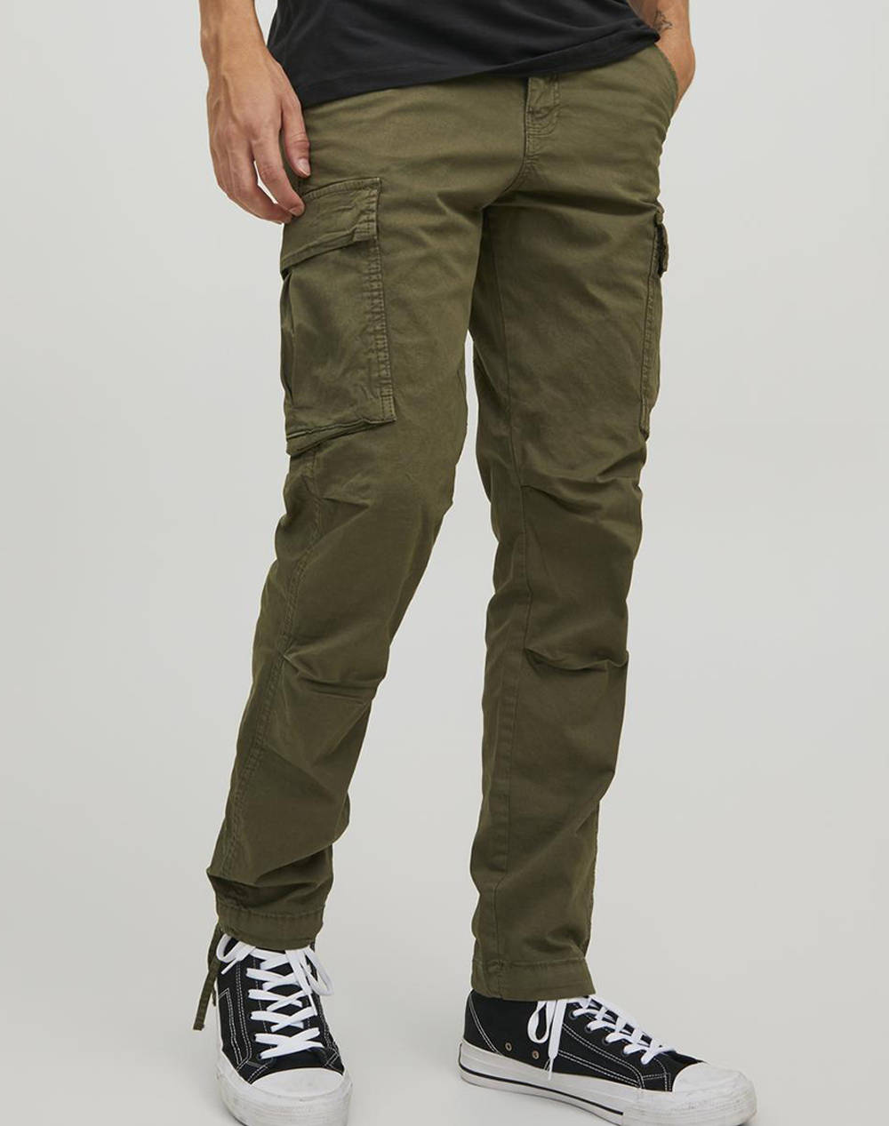 Jack&Jones Jpstace Jjtucker Cargo Ama Noos Men Clothes Trousers Cargo Olive Cotton,Elastic 12216664 Olive Nightsolid Male Cargo