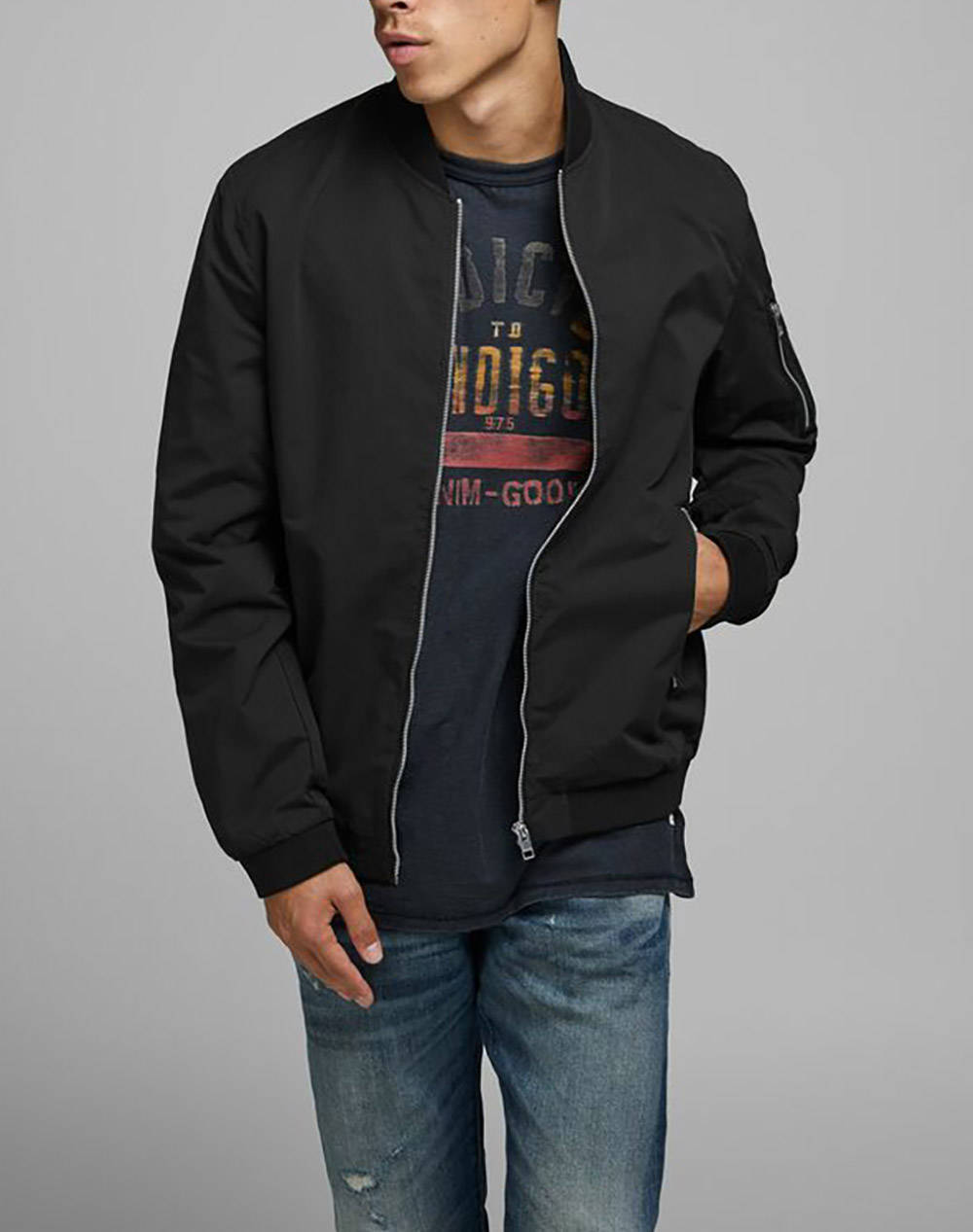 Jack&Jones Μπουφαν Jjerush Bomber Noos Ανδρας Ρουχα Πανωφορια Μπουφαν Black Συνθετικο 12165203 Black - Koolfly