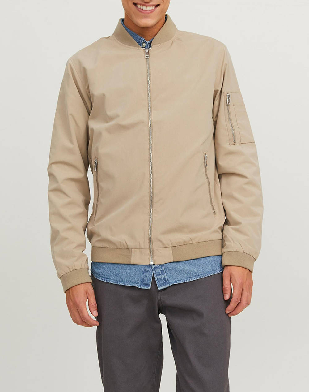 Jack&Jones Μπουφαν Jjerush Bomber Noos Ανδρας Ρουχα Πανωφορια Μπουφαν Ecru Συνθετικο 12165203 Crockery