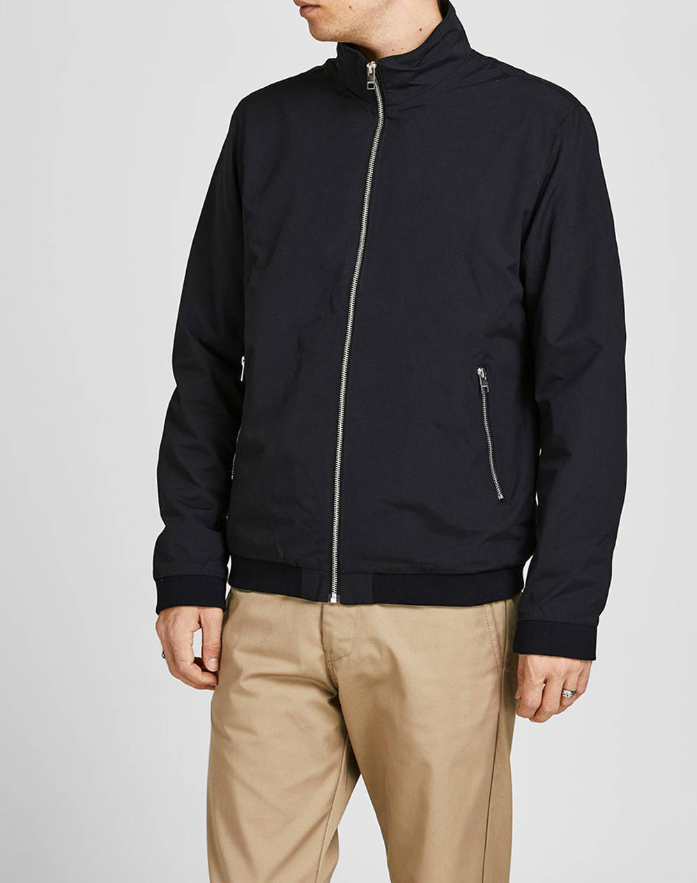 Jack&Jones Jjerush Harrington Bomber Noos Ανδρας Ρουχα Πανωφορια Μπουφαν Black Συνθετικο 12204277 Black