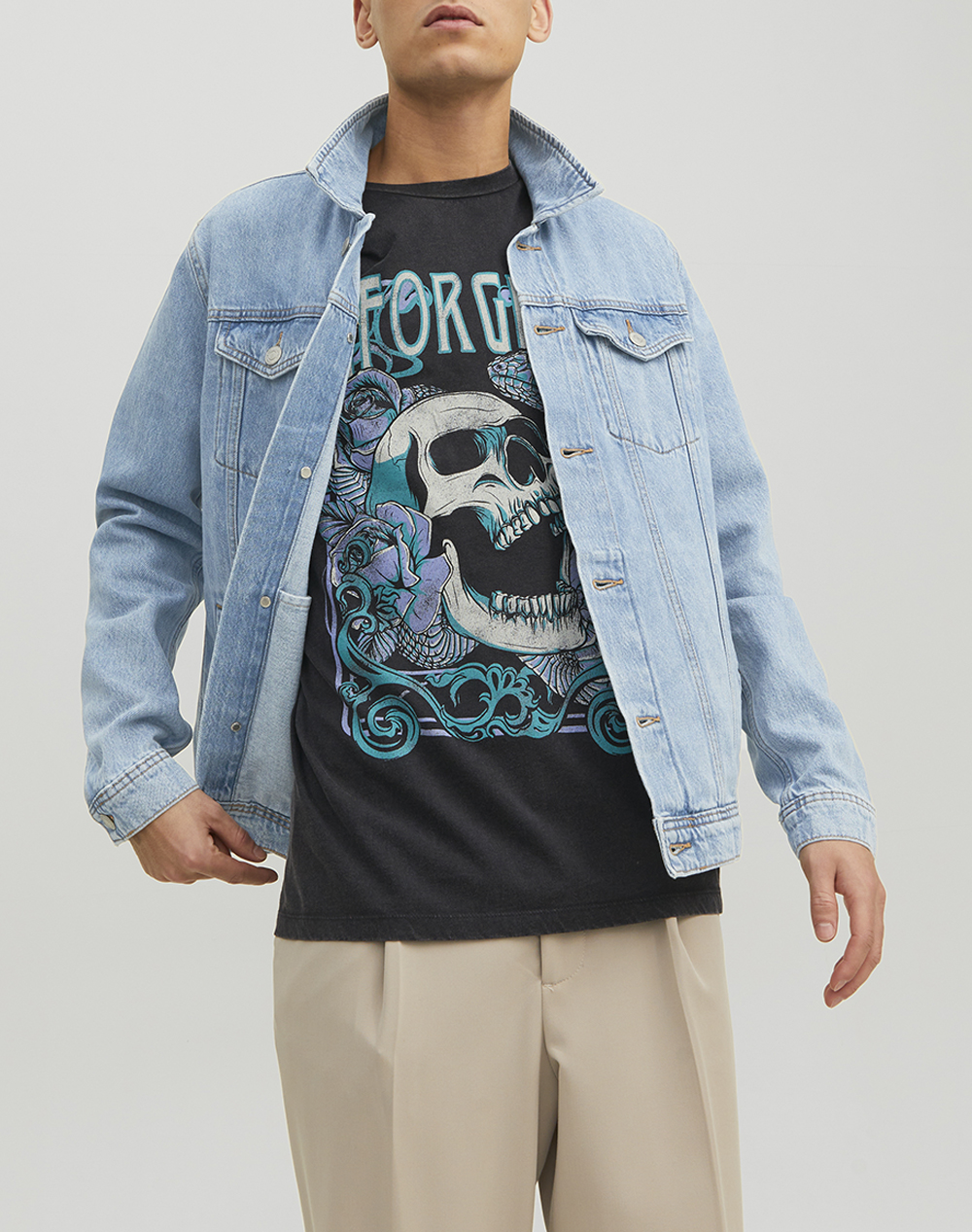 Jack&Jones Jjijean Jjjacket Akm 023 Noos Ανδρας Ρουχα Πανωφορια Μπουφαν Denimlightblue Βαμβακι 12223612 Blue Denim