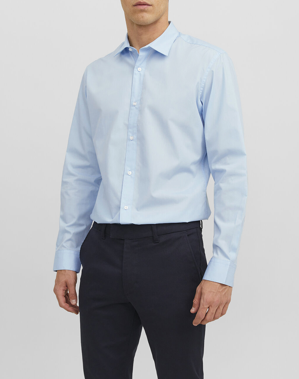 Jack&Jones Jjejoe Shirt Ls Plain Noos Ανδρας Ρουχα Πουκαμισα Lightblue Βαμβακι,Συνθετικο 12187222 Cashmere Blue - Koolfly