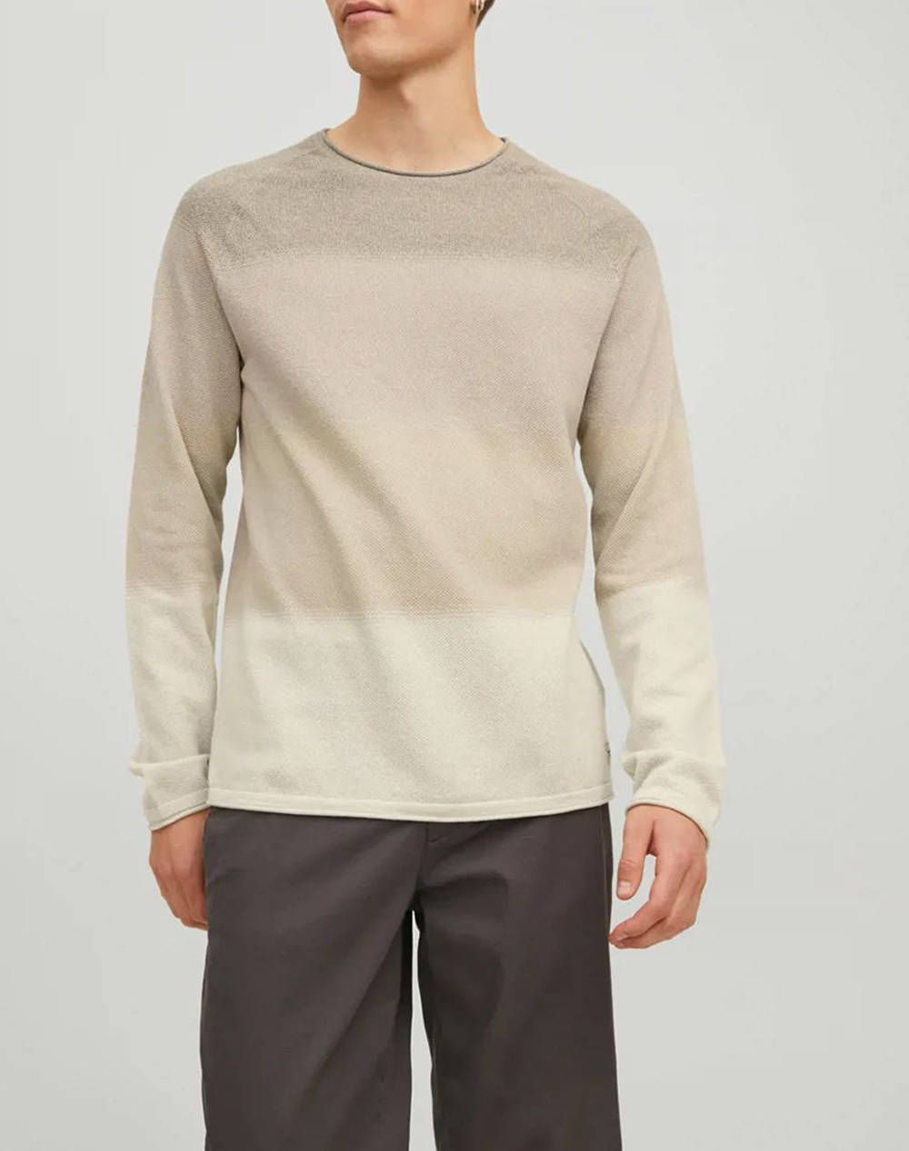 Jack&Jones Πλεκτο Jjehill Knit Crew Neck Noos Πλεκτο Ανδρας Ρουχα Μπλουζες Πλεκτα Biege Βαμβακι 12157321 Oatmeal - Koolfly