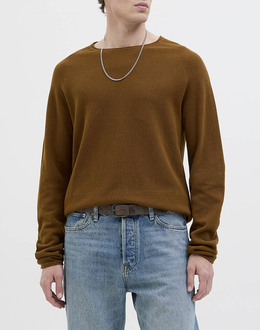 Jack&Jones Πλεκτο Jjehill Knit Crew Neck Noos Πλεκτο Ανδρας Ρουχα Μπλουζες Πλεκτα Cappuccino Βαμβακι 12157321 Monks Robe