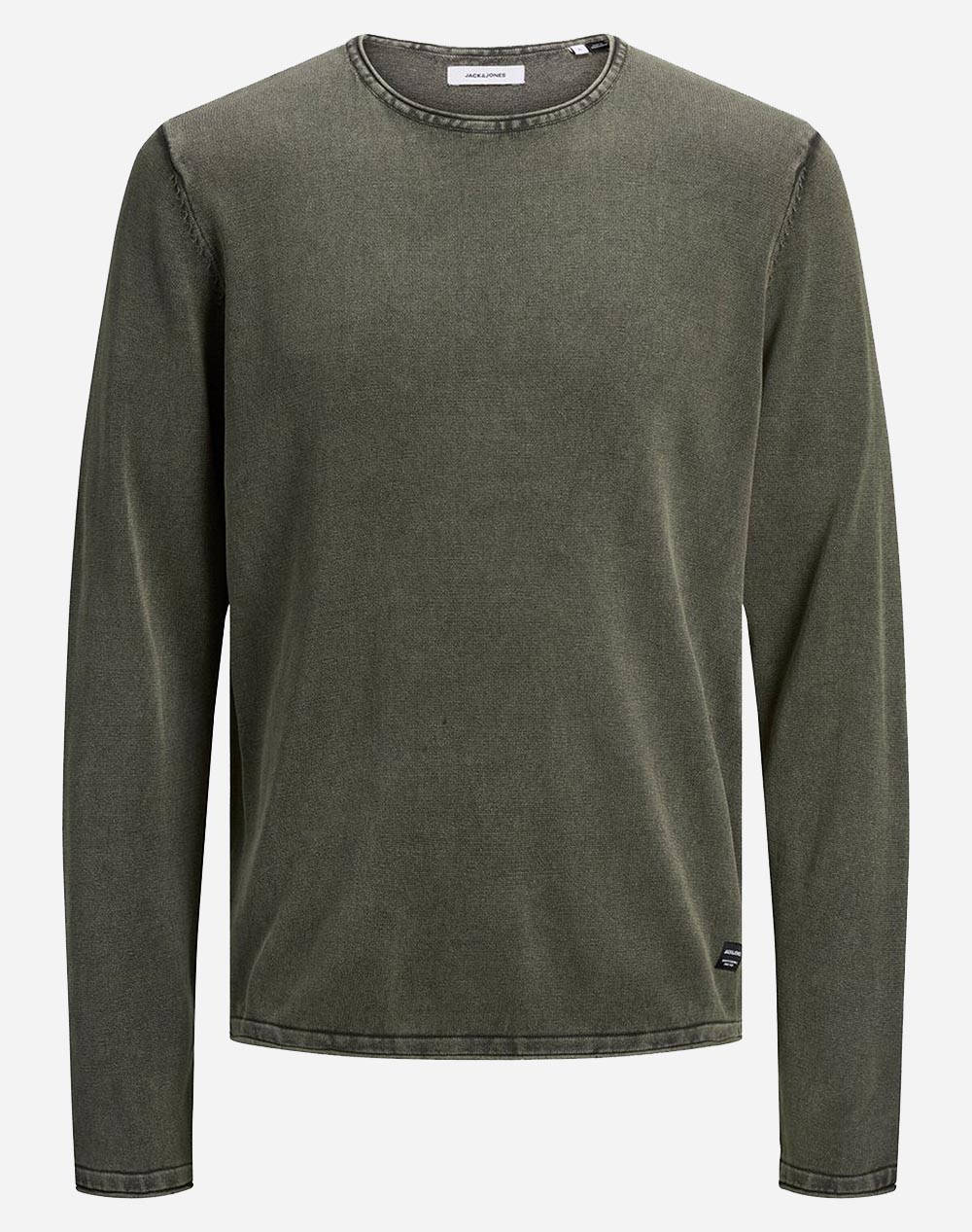 Jack&Jones Μπλουζα Jjeleo Knit Crew Neck Noos Ανδρας Ρουχα Μπλουζες Πλεκτα Darkolivegreen Βαμβακι 12174001 Dusty Olive - Koolfly