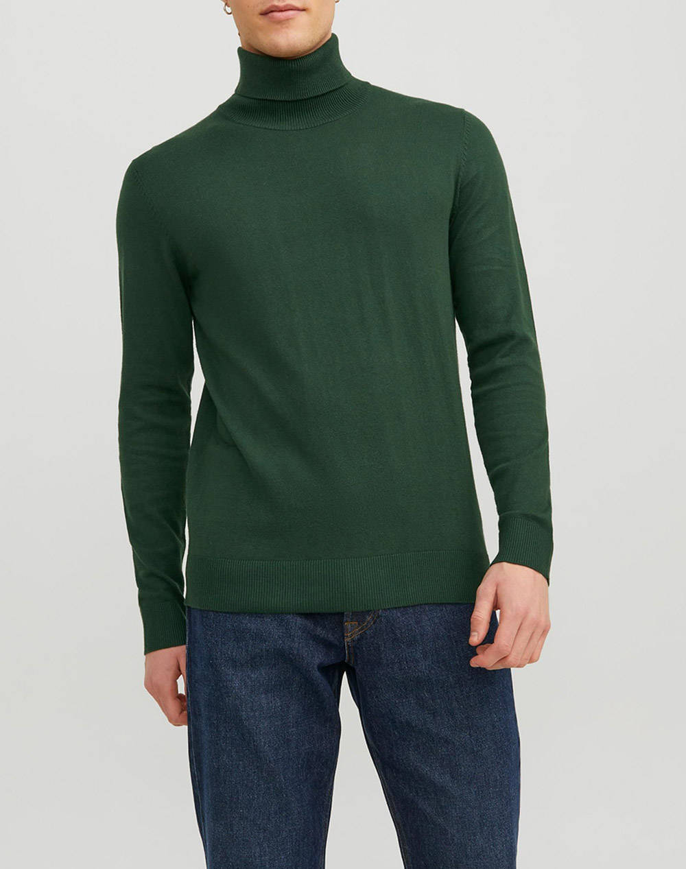 Jack&Jones Jjeemil Knit Roll Neck Noos Men Clothes T Shirts & Sweatshirts Knits Green Synthetic,Cotton 12157417 Mountain View Male Knits Green