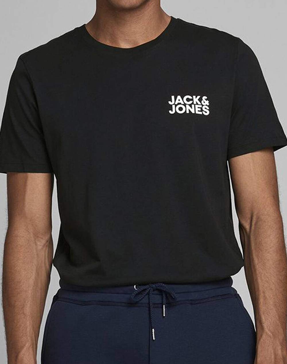 Jack&Jones T Shirt Ανδρας Ρουχα Μπλουζες T Shirt Denimblack Βαμβακι 12151955 Black/Slim - Koolfly