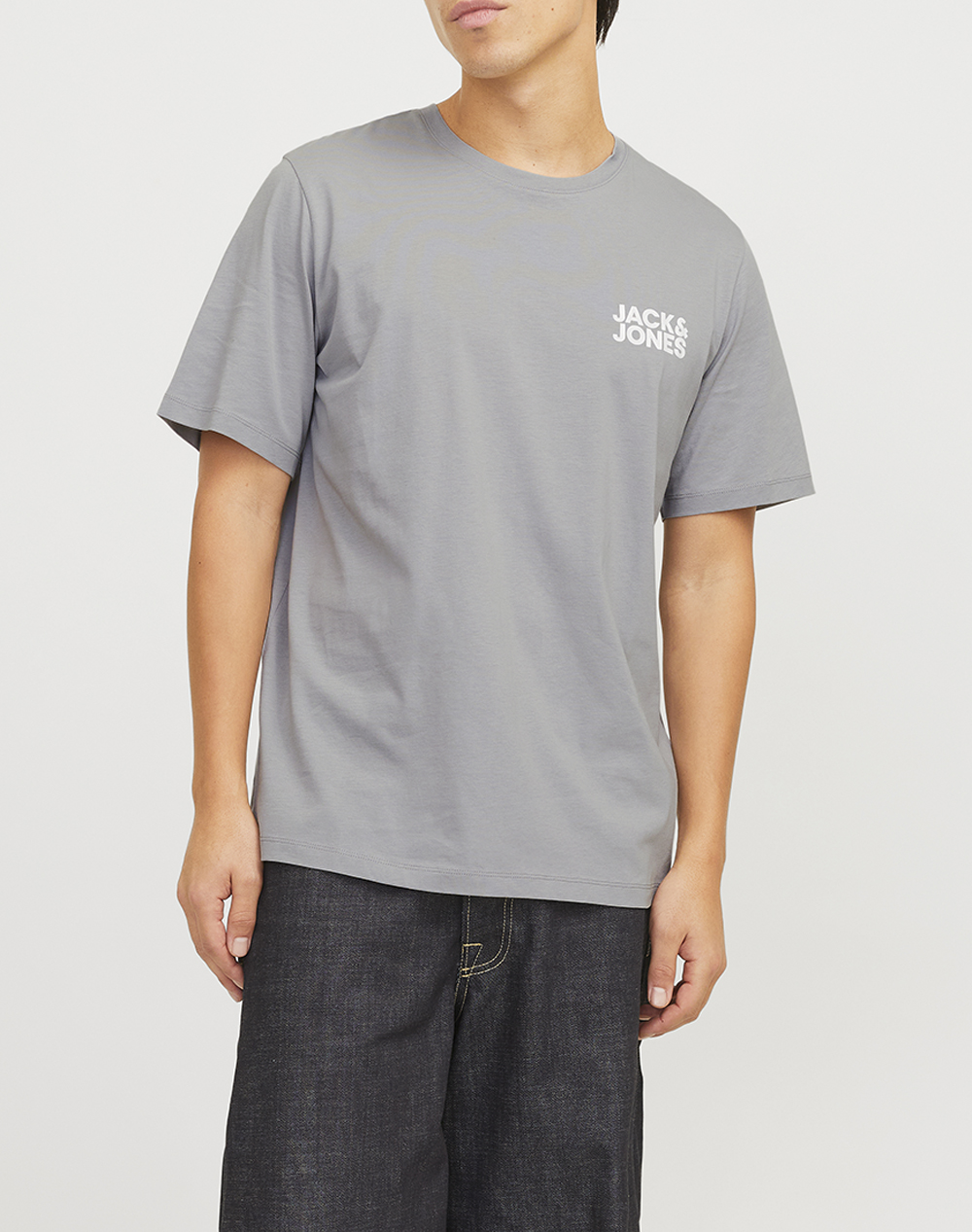 Jack&Jones T Shirt Ανδρας Ρουχα Μπλουζες T Shirt Gray Βαμβακι 12151955 Ultimate Greysmallprint - Koolfly