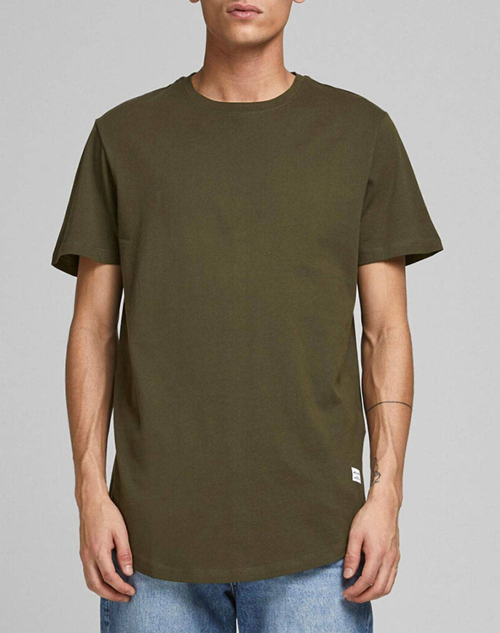 Jack&Jones Μπλουζα Jjenoa Tee Ss Crew Neck Noos Ανδρας Ρουχα Μπλουζες T Shirt Olive Βαμβακι 12113648 Forest Night
