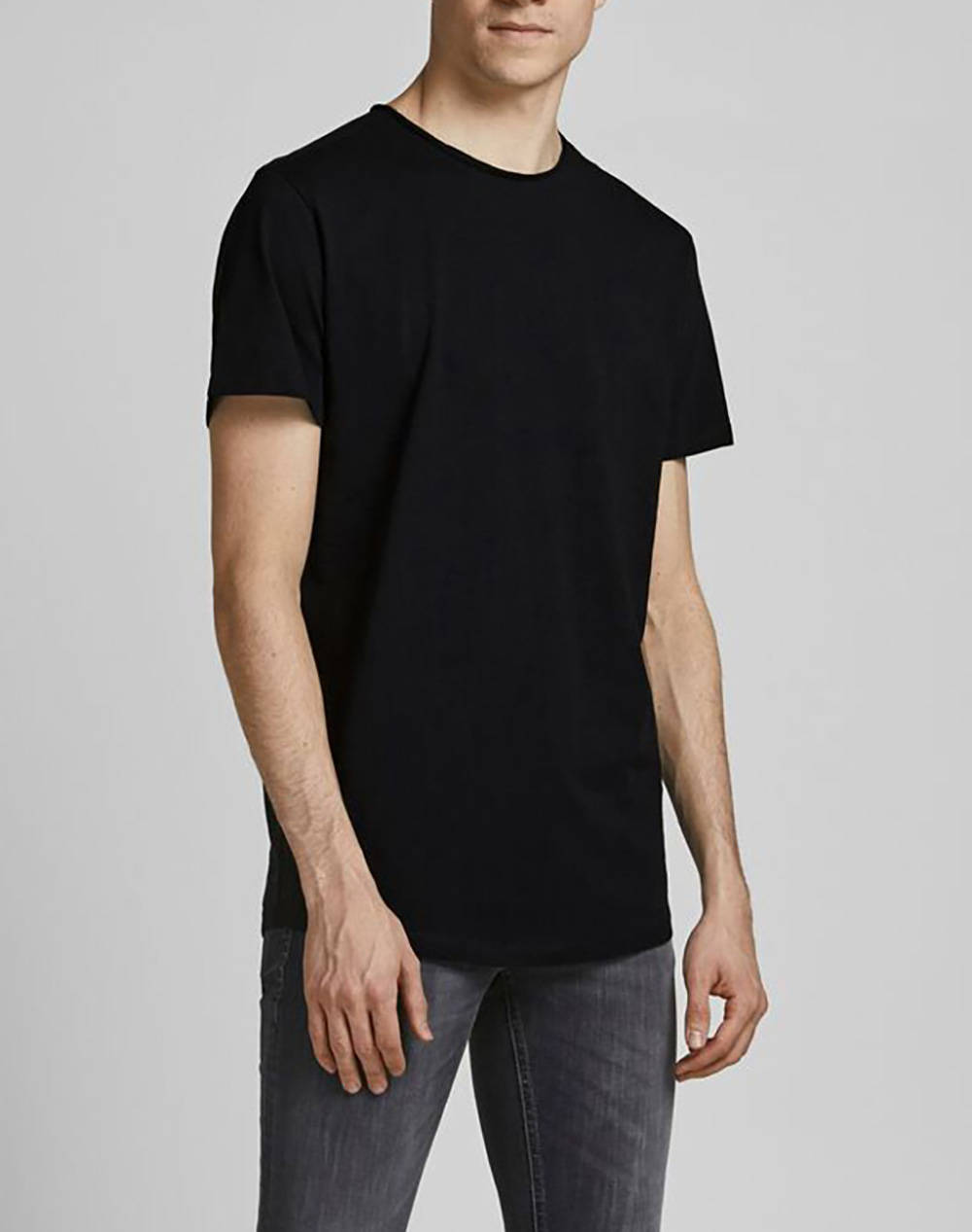 Jack&Jones Jjebasher Tee O Neck Ss Noos Men Clothes T Shirts & Sweatshirts T Shirts Black Cotton 12182498 Black Male T-Shirts Black