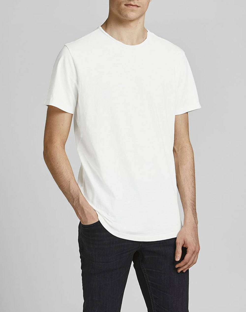 Jack&Jones Jjebasher Tee O Neck Ss Noos Men Clothes T Shirts & Sweatshirts T Shirts Offwhite Cotton 12182498 Cloud Dancer Male T-Shirts