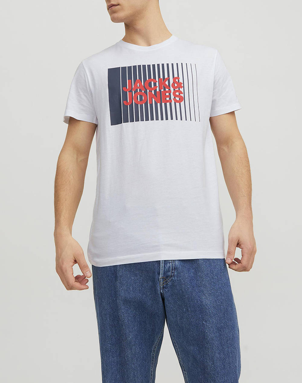 Jack&Jones Jjecorp Logo Tee Play O Neck Noos Ανδρας Ρουχα Μπλουζες T Shirt Offwhite Βαμβακι 12233999 White - Koolfly