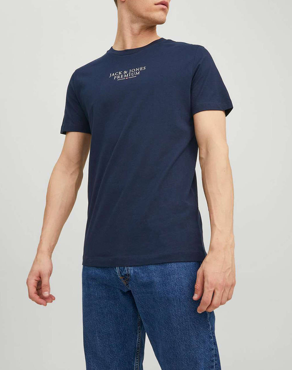 Jack&Jones Jprbluarchie Ss Tee Crew Neck Noos Ανδρας Ρουχα Μπλουζες T Shirt Navyblue Βαμβακι 12217167 Navy Blazer - Koolfly