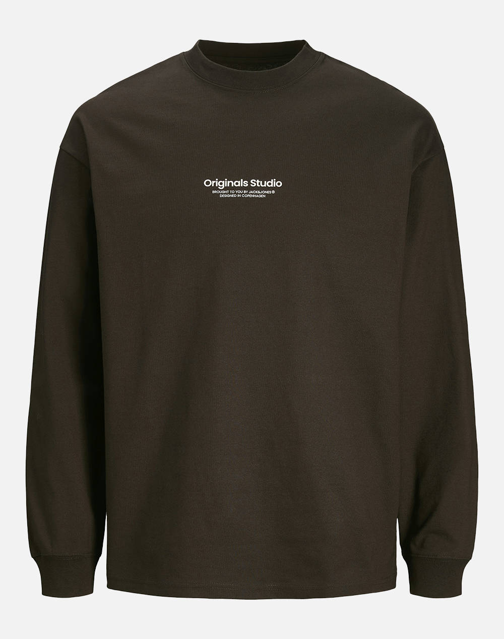 Jack&Jones Jorvesterbro Tee Ls Crew Neck Noos Men Clothes T Shirts & Sweatshirts T Shirts Darkbrown Cotton 12251775 Chocolate Torte Male T-Shirts