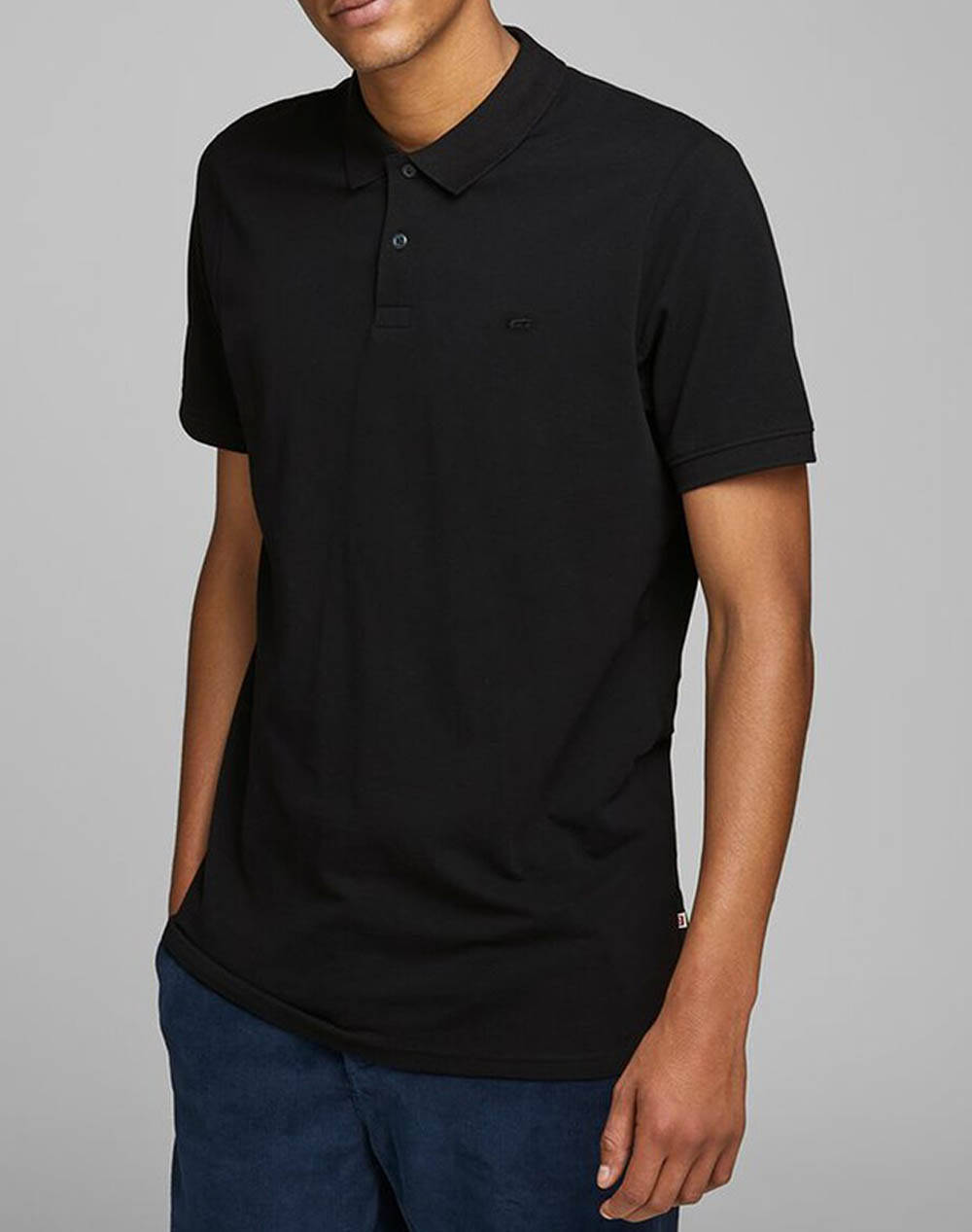 Jack&Jones Jjebasic Polo Ss Noos Men Clothes T Shirts & Sweatshirts Polo Black Cotton 12136516 Black Male Polo Black