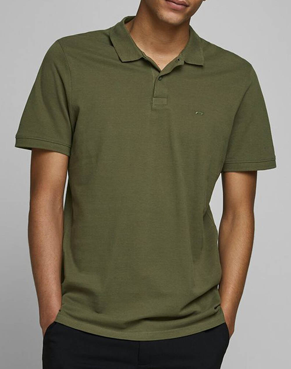 Jack&Jones Μπλουζα Jjebasic Polo Ss Noos Ανδρας Ρουχα Μπλουζες Polo Olive Βαμβακι 12136516 Olive Night