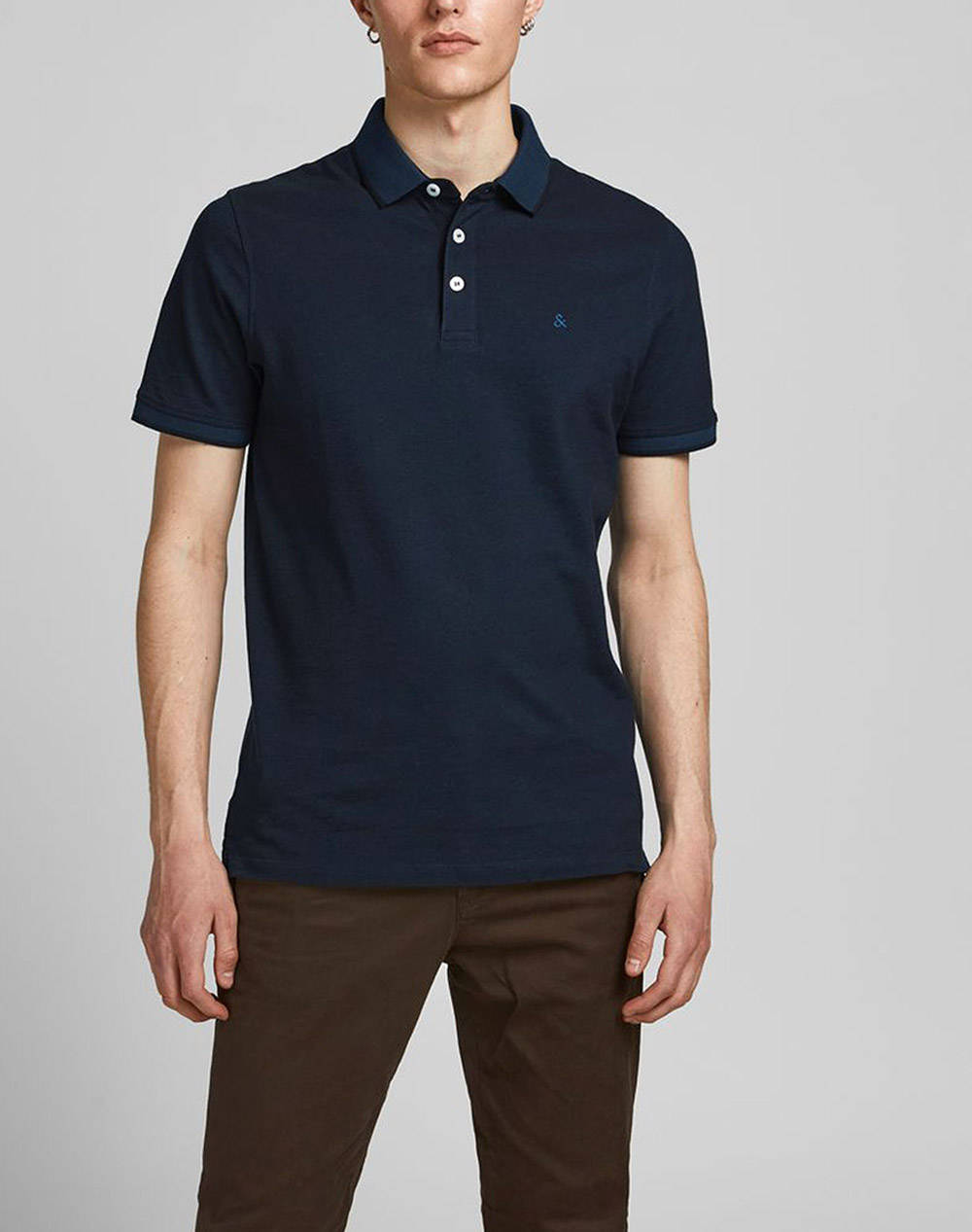 Jack&Jones Μπλουζα Αντρικη Jjepaulos Polo Ss Noos Ανδρας Ρουχα Μπλουζες Polo Darkblue Βαμβακι 12136668 Dark Navy - Koolfly