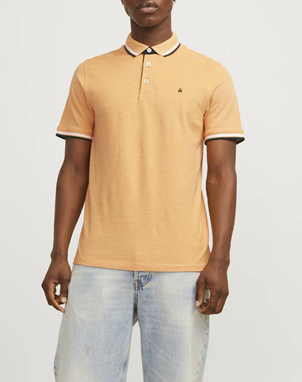 Jack&Jones Jjepaulos Polo Ss Noos Men Clothes T Shirts & Sweatshirts Polo Orange Cotton 12136668 Apricot Ice Male Polo