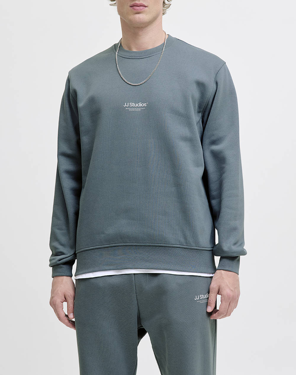 Jack&Jones Jjesoho Sweat Crew Neck Noos Ανδρας Ρουχα Μπλουζες Φουτερ Gray Βαμβακισυνθετικο 12278791 Stormy Weather
