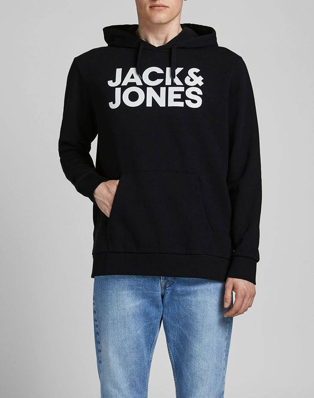 Jack&Jones Μπλουζα Φουτερ Jjecorp Logo Sweat Hood Noos Ανδρας Ρουχα Μπλουζες Φουτερ Black Βαμβακι,Συνθετικο 12152840 Black/Reg - Koolfly