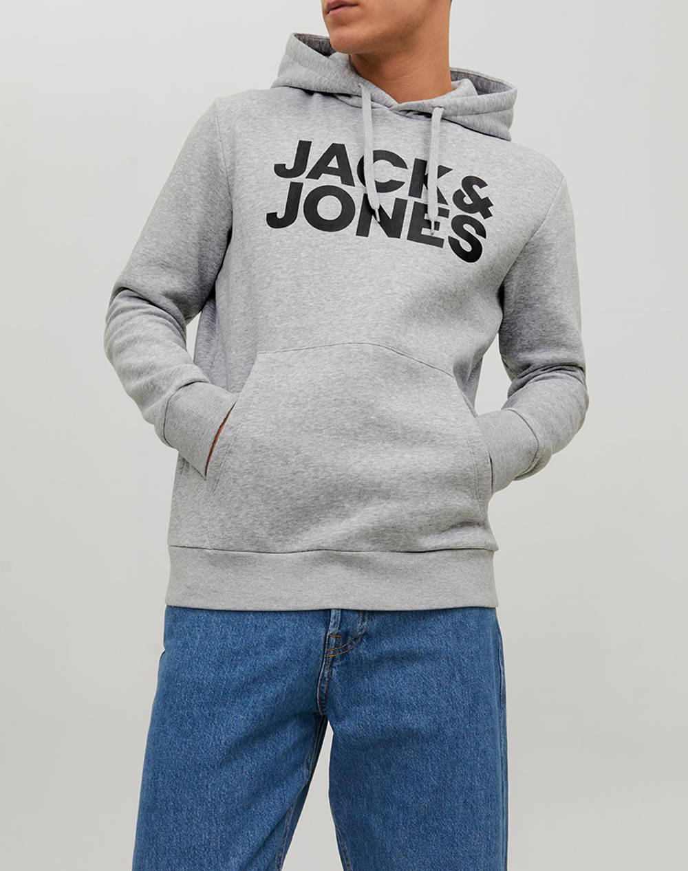 Jack&Jones Μπλουζα Φουτερ Jjecorp Logo Sweat Hood Noos Ανδρας Ρουχα Μπλουζες Φουτερ Lightgray Βαμβακισυνθετικο 12152840 Light Grey Melange