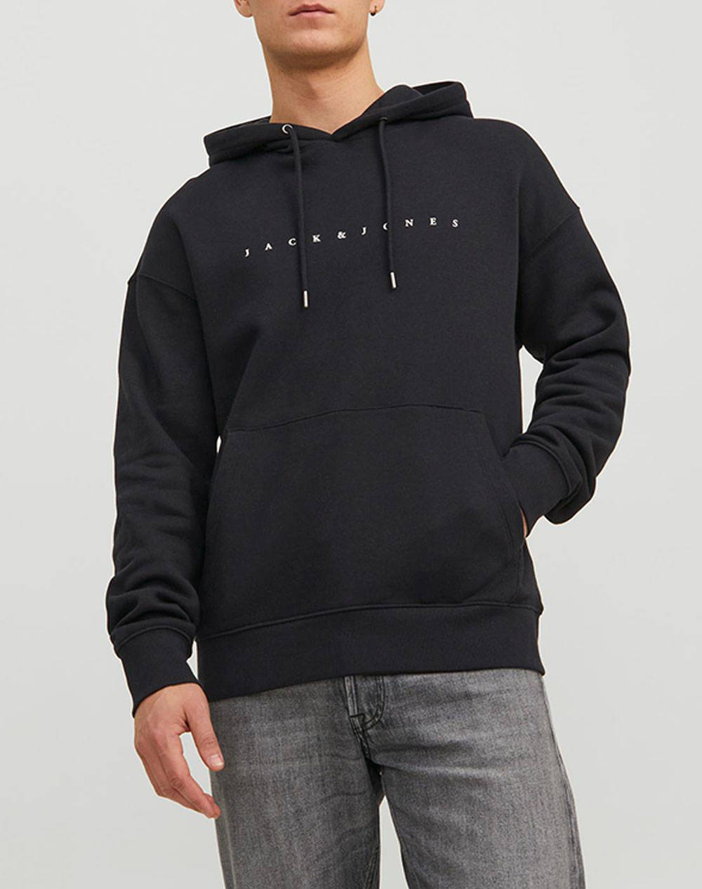 Jack&Jones Jjestar Jj Sweat Hood Noos Ανδρας Ρουχα Μπλουζες Φουτερ Black Βαμβακι,Συνθετικο 12233972 Black - Koolfly