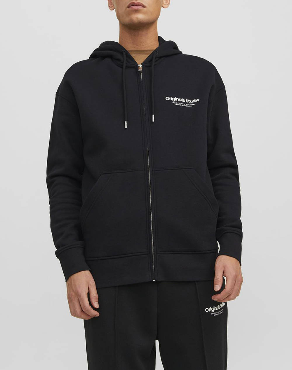 Jack&Jones Jorvesterbro Sweat Zip Hood Noos Ανδρας Ρουχα Ζακετες Φουτερ Ζακετες Black Βαμβακι,Συνθετικο 12241691 Black - Koolfly