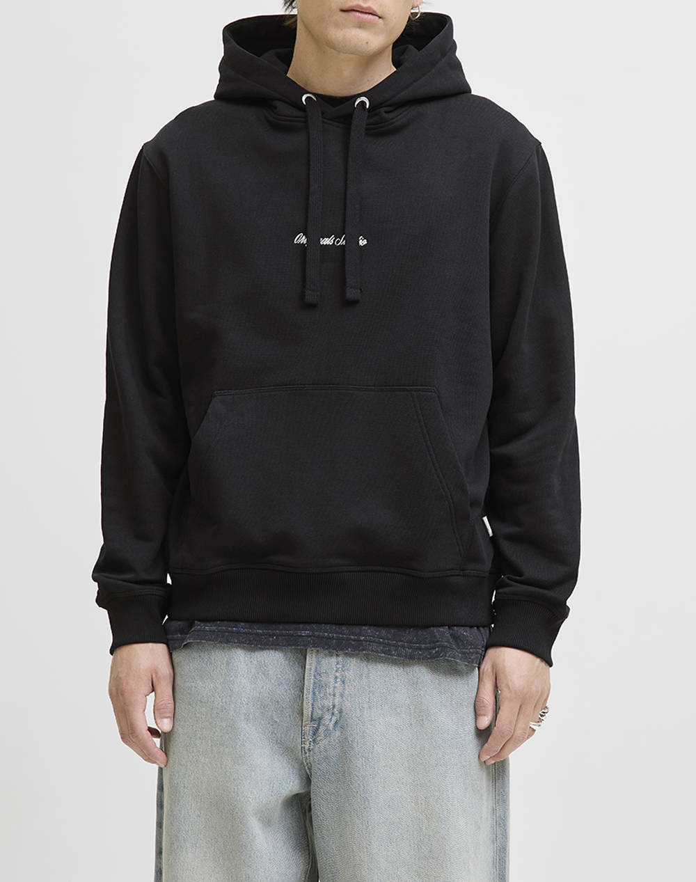 Jack&Jones Jornorrebro Emb Sweat Hood Noos Ανδρας Ρουχα Μπλουζες Φουτερ Black Βαμβακισυνθετικο 12282861 Black