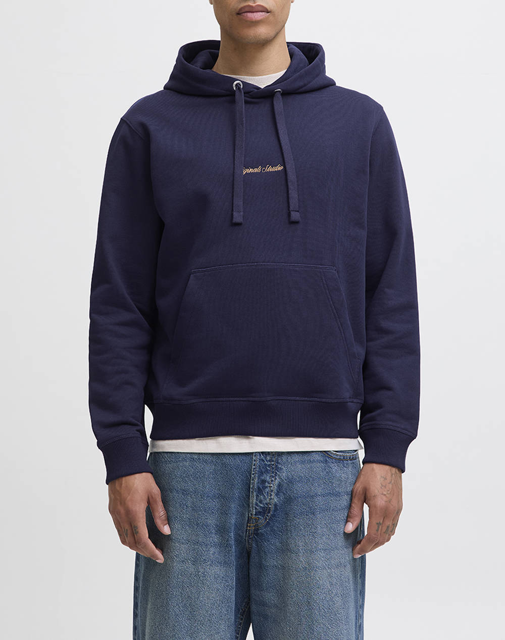 Jack&Jones Jornorrebro Emb Sweat Hood Noos Ανδρας Ρουχα Μπλουζες Φουτερ Oceanblue Βαμβακι,Συνθετικο 12282861 Ocean Cavern - Koolfly