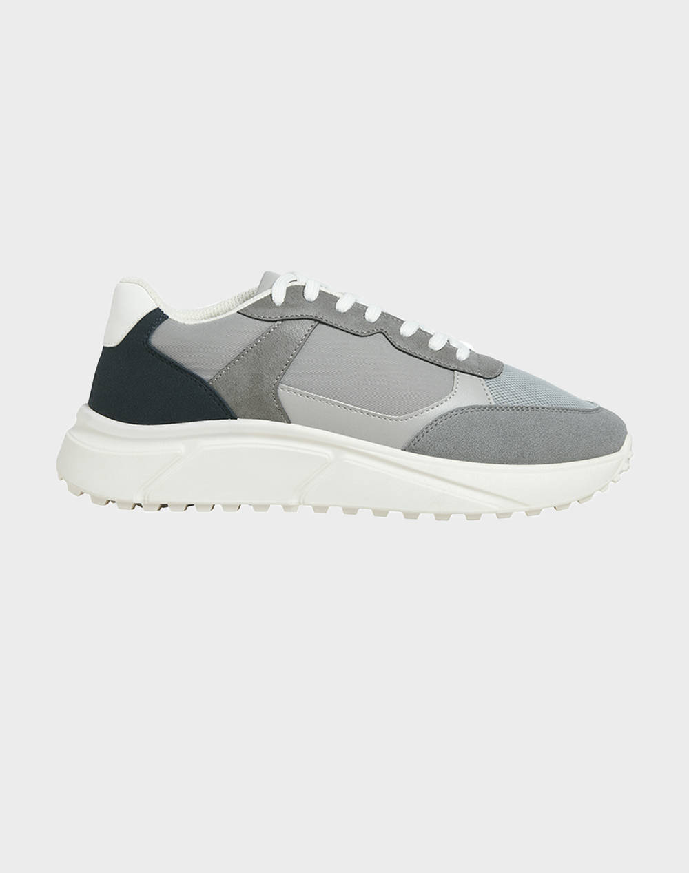 Jack&Jones Jfwaspire Pu Runner Noos Ανδρας Αθλητικα Παπουτσια Παπουτσια Gray Απομιμηση Δερματος 12275134 Frost Grayvapor Blue/Navy Blazer