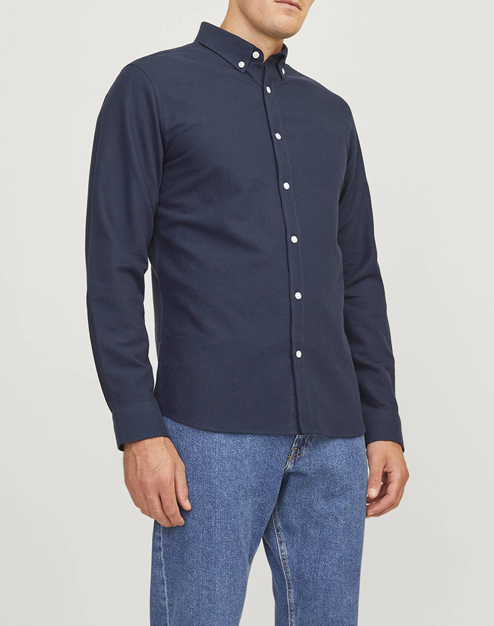 Jj Rebel Jreboscar Shirt Ls Noos Ανδρας Ρουχα Πουκαμισα Navyblue Βαμβακι 12264384 Navy Blazer