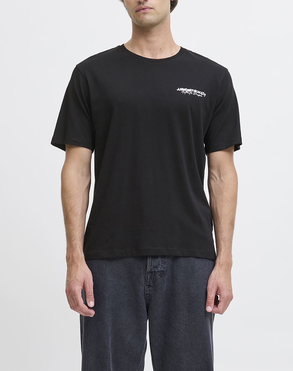 Jjrebel Jrebzack Tee Ss Crew Neck Noos Ανδρας Ρουχα Μπλουζες T Shirt Black Βαμβακι 12279441 Black