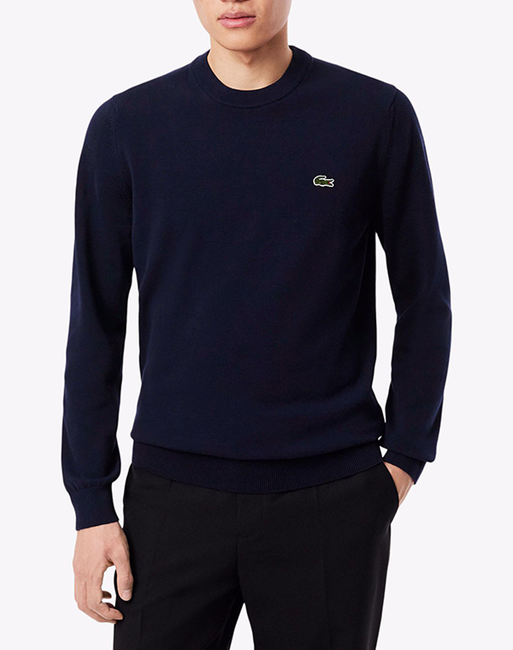 Lacoste Πουλοβερ Μμ Sweater Ανδρας Ρουχα Μπλουζες Πλεκτα Navyblue Βαμβακι 3Ah1985 166