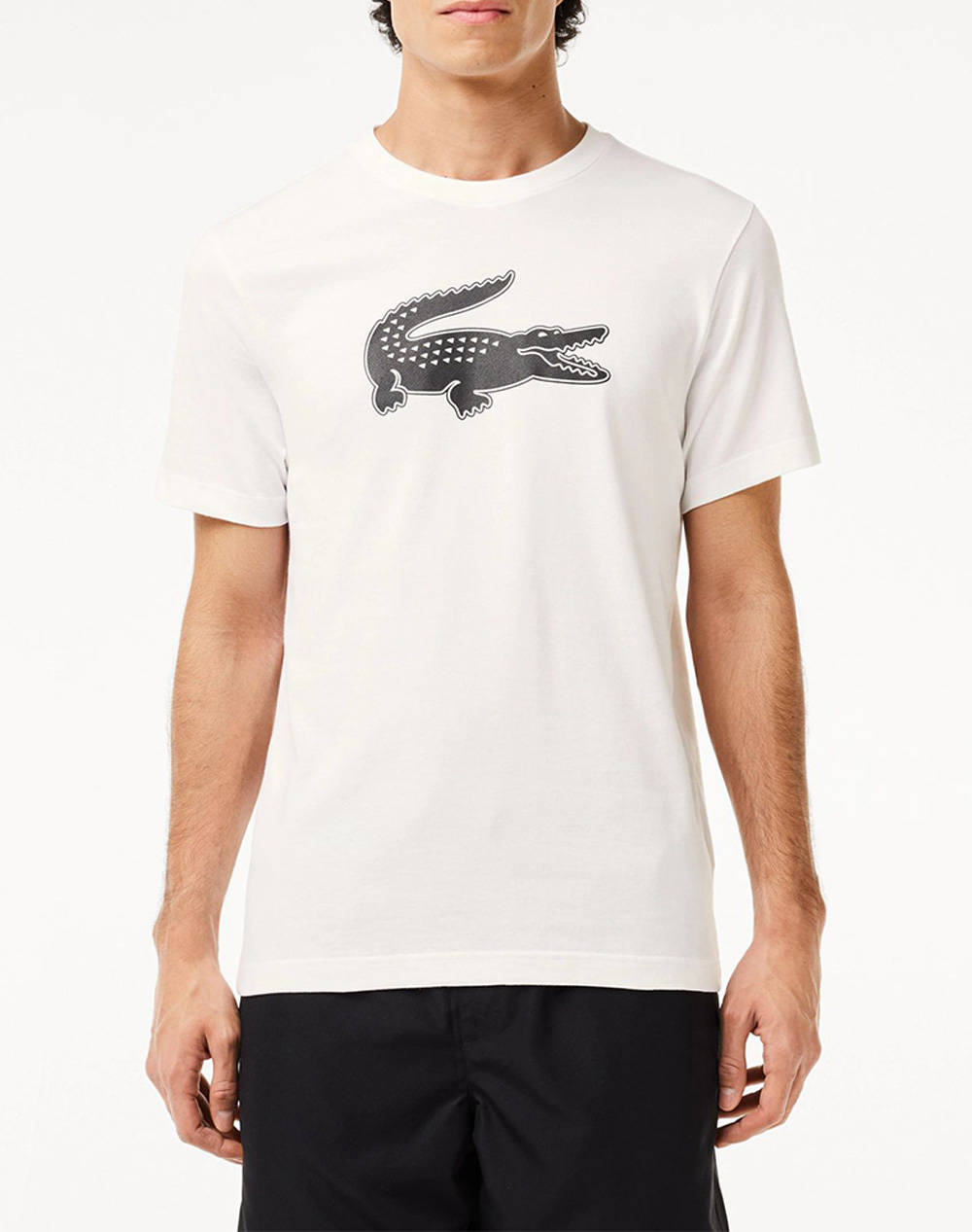 Lacoste Men''S Tee Shirt Ss Men Clothes T Shirts & Sweatshirts T Shirts Cream Cotton,Synthetic 3Th2042 Au8 Male T-Shirts