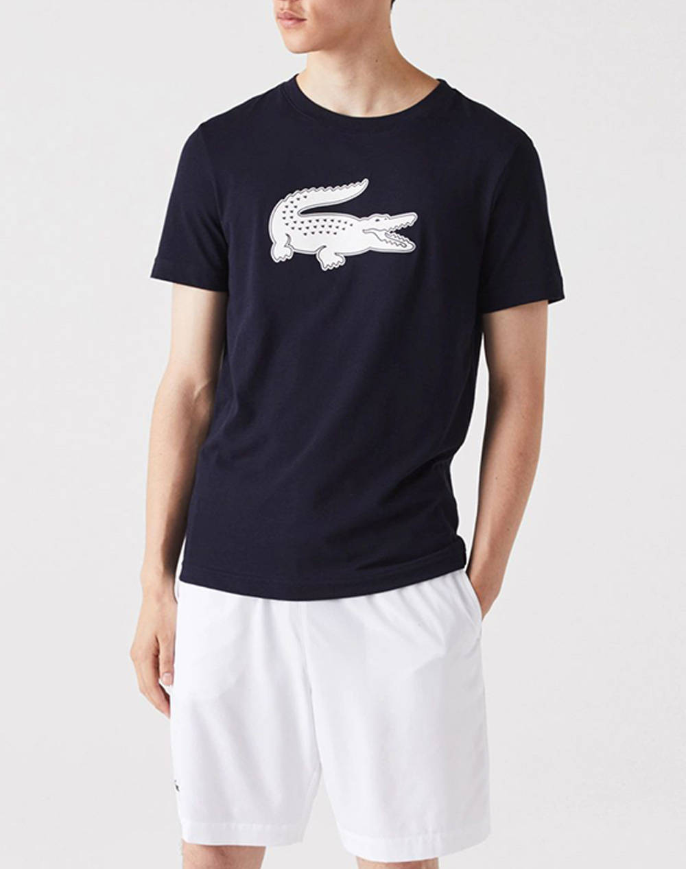 Lacoste Μπλουζα Κμ Tee Shirt Ανδρας Ρουχα Μπλουζες T Shirt Navyblue Βαμβακι,Συνθετικο 3Th2042 525 - Koolfly