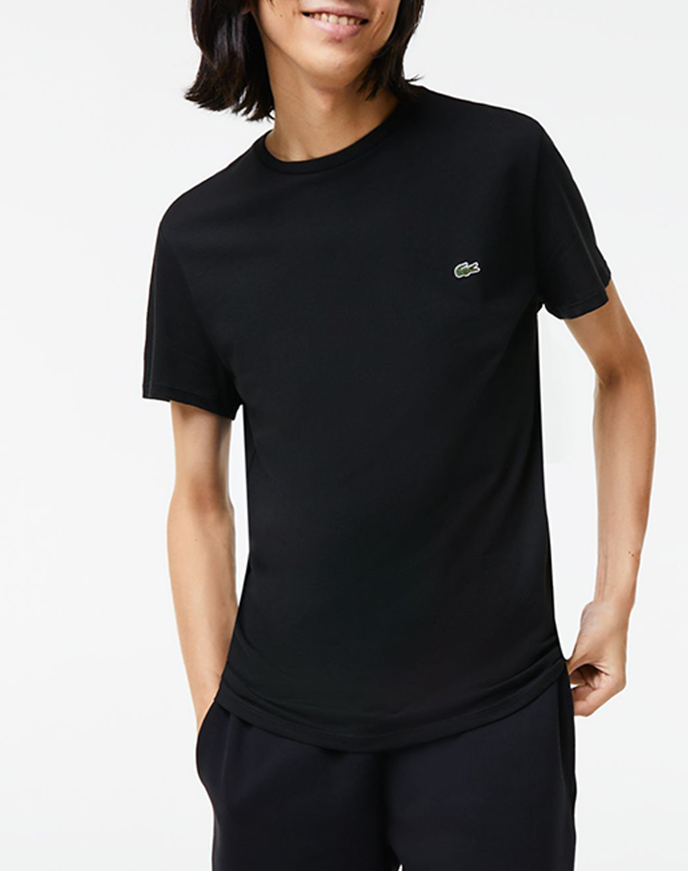 Lacoste Μπλουζα Κμ Tee Shirt Ανδρας Ρουχα Μπλουζες T Shirt Black Βαμβακι 3Th6709 031
