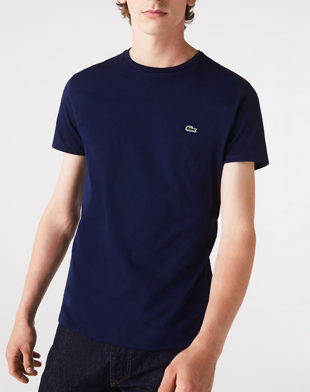 Lacoste Μπλουζα Κμ Tee Shirt Ανδρας Ρουχα Μπλουζες T Shirt Darkblue Βαμβακι 3Th6709 166 - Koolfly