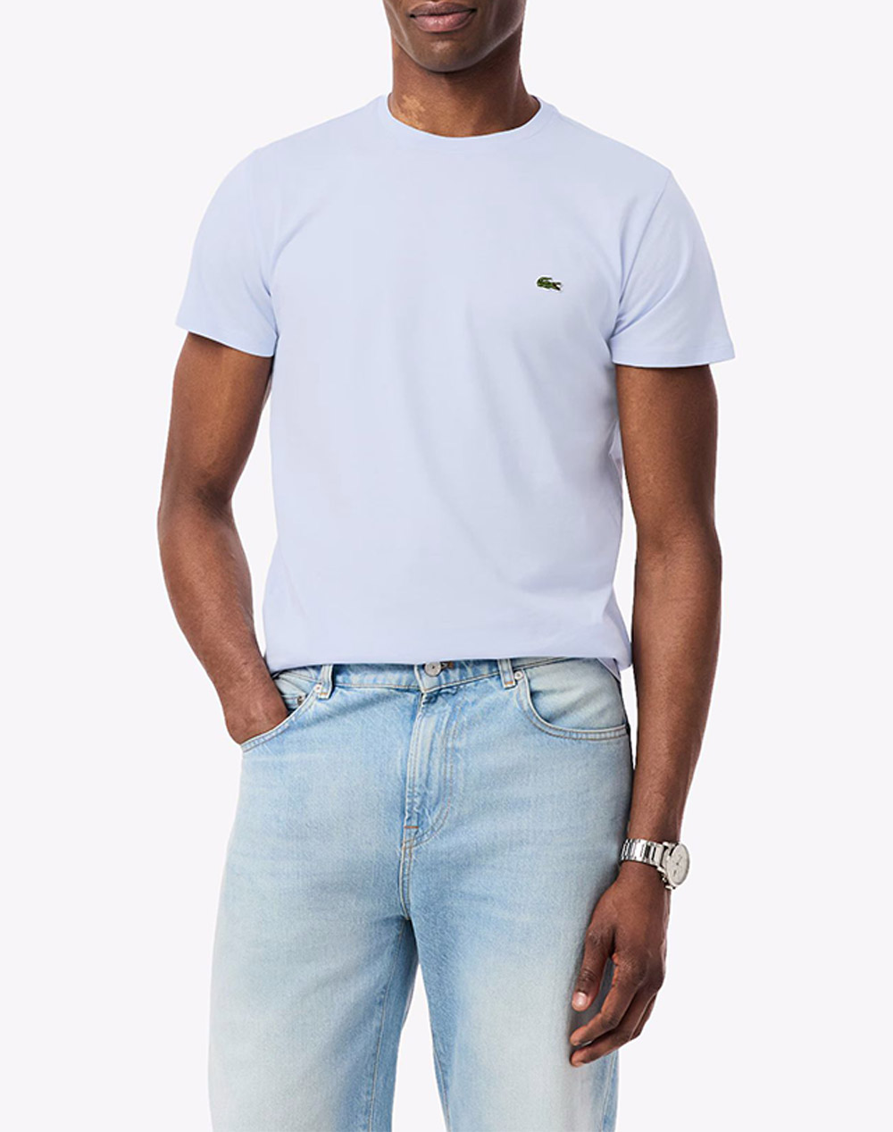 Lacoste Μπλουζα Κμ Tee Shirt Ανδρας Ρουχα Μπλουζες T Shirt Lightblue Βαμβακι 3Th6709 J2G