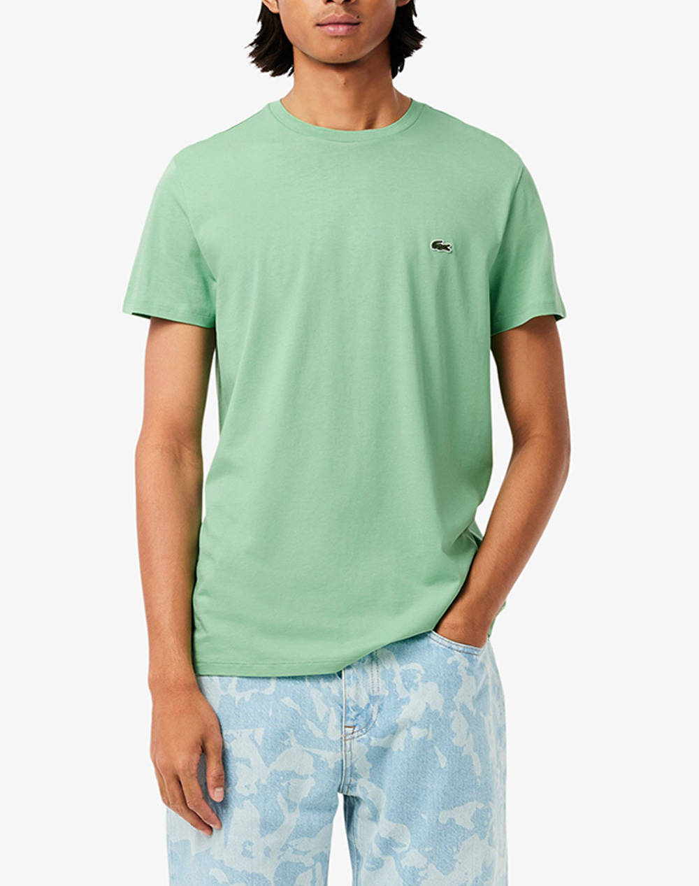 Lacoste Tee Shirt Ss Men Clothes T Shirts & Sweatshirts T Shirts Lightgreen Cotton 3Th6709 Ttf Male T-Shirts Green