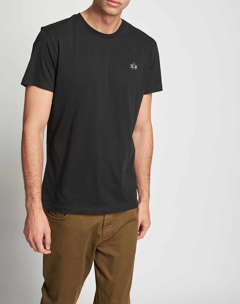 La Martina Man S/S Jersey T Shirt Men Clothes T Shirts & Sweatshirts T Shirts Black Cotton 3Lmccmr04 09999 Male T-Shirts Black
