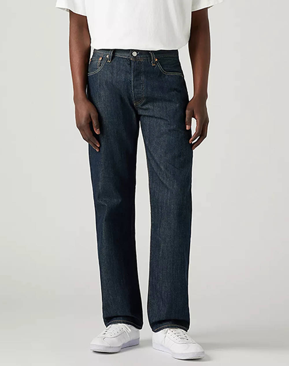 Levis 501 Levis Original Fit Men Clothes Trousers Jeans Denimdarkblue Cotton 00501 0162 0162 Male Jeans Blue