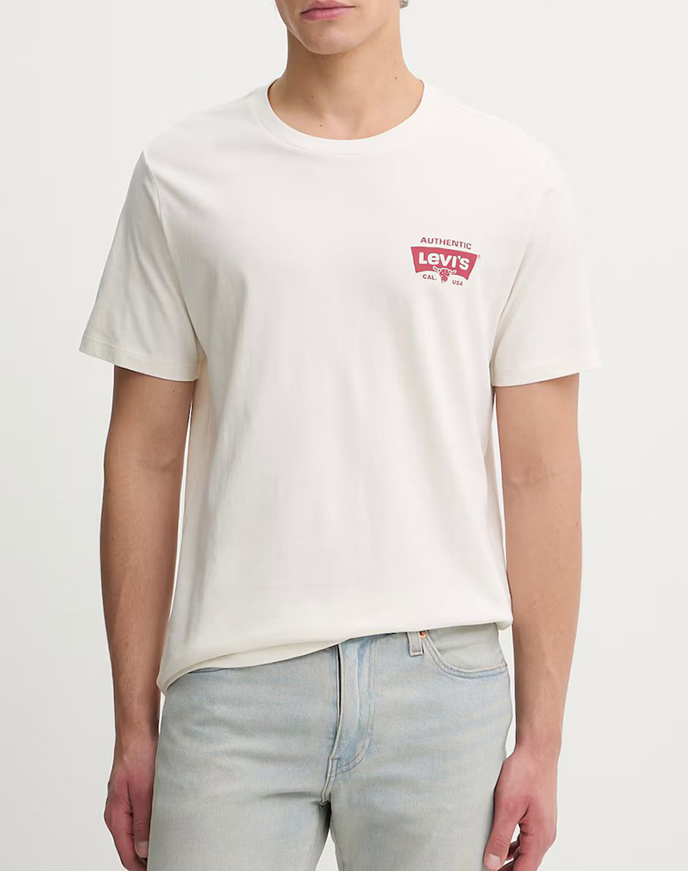 Levis Graphic Crewneck Tee Ανδρας Ρουχα Μπλουζες T Shirt Offwhite Βαμβακι 22491 1974 1974