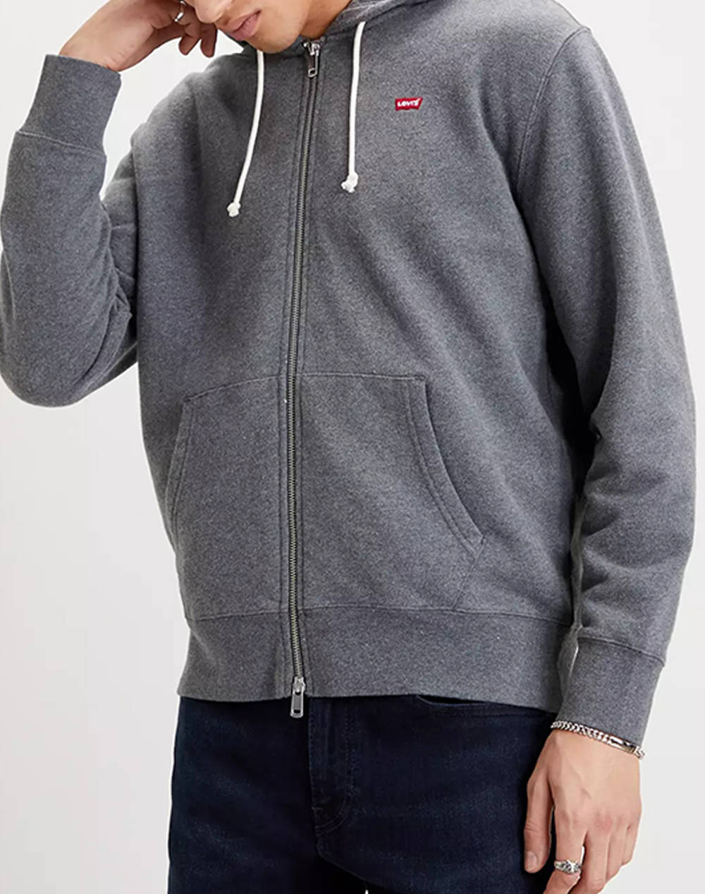 Levis The Original Hm Zip Up Men Clothes Jackets Zip Through Hoodies Gray Cotton 34584 0000 0000 Male Zip Through Hoodies