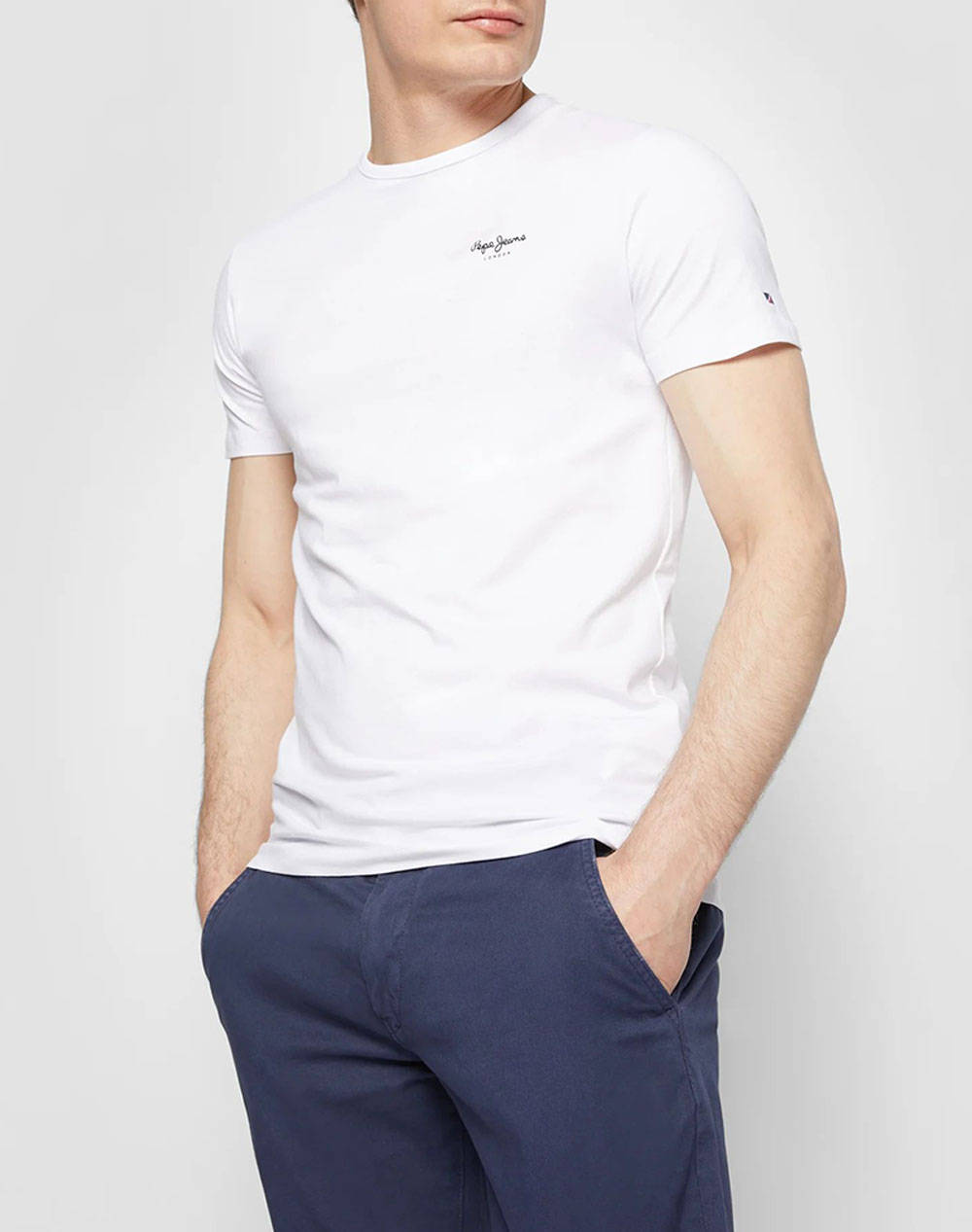 Pepe Jeans Nos Drop 2A Original Basic 3N Μπλουζα Ανδρικο Ανδρας Ρουχα Μπλουζες T Shirt White Βαμβακι,Με Ελασταν Pm508212 800/White - Koolfly